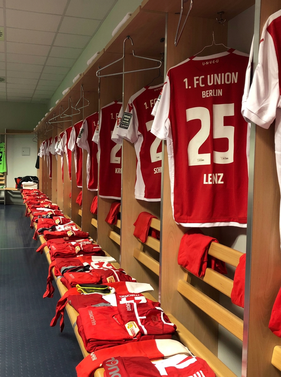 Team in the 1. FC Union Berlin dressing room